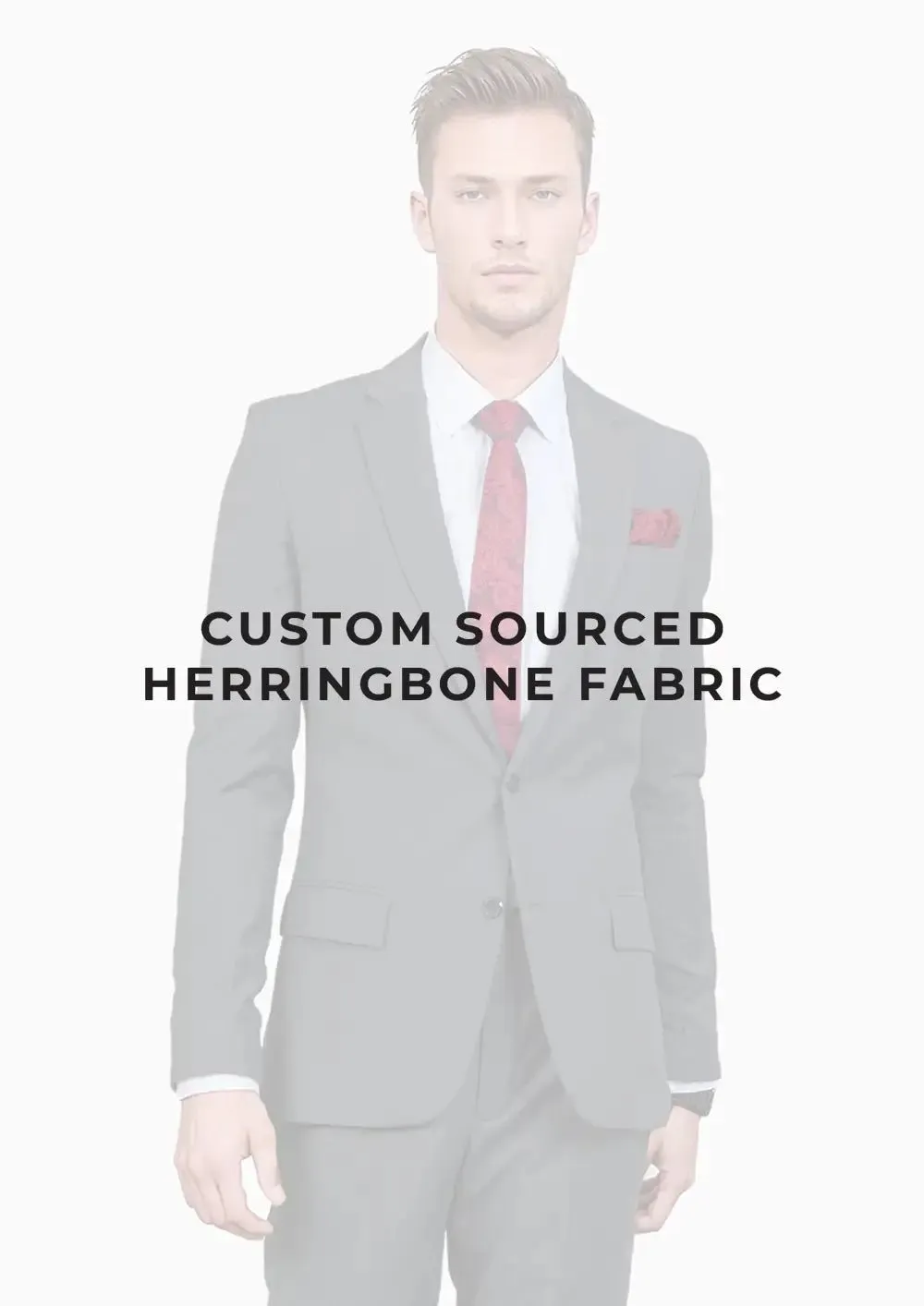 Dark Grey Herringbone Suit - Gamso Party