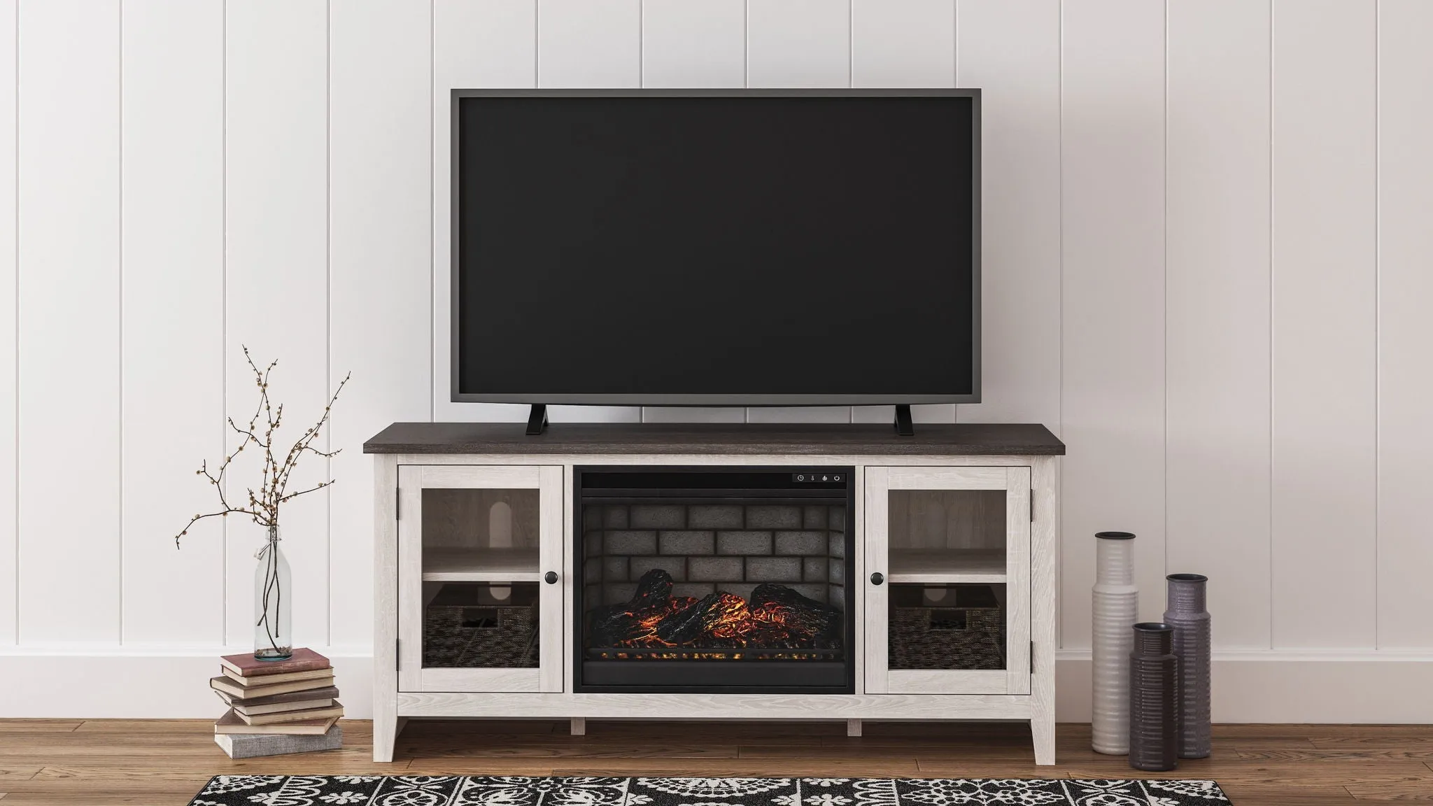 Dorrinson 60" TV Stand with Fireplace Insert