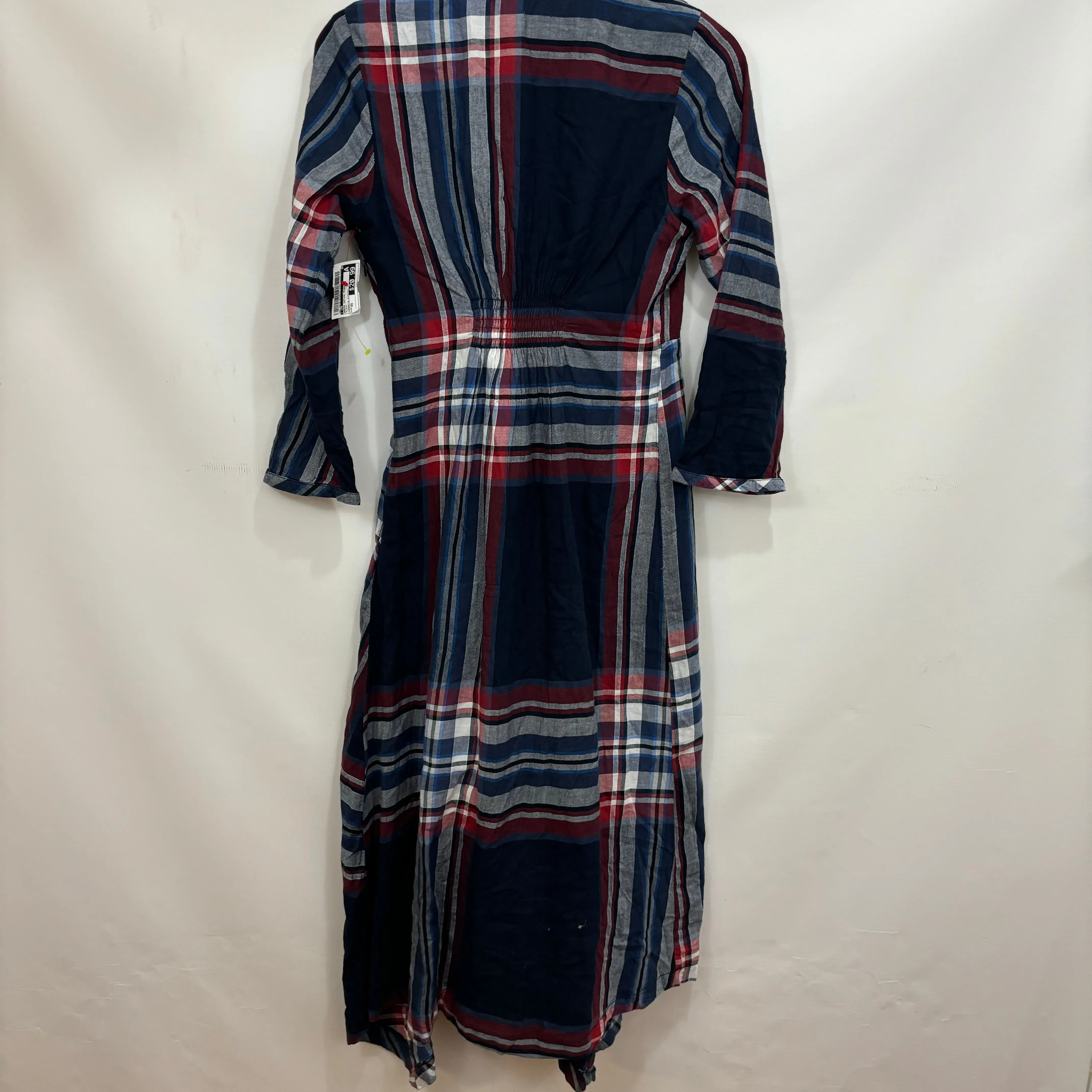 Dress Casual Midi By Cmb In Plaid, Size: Xs