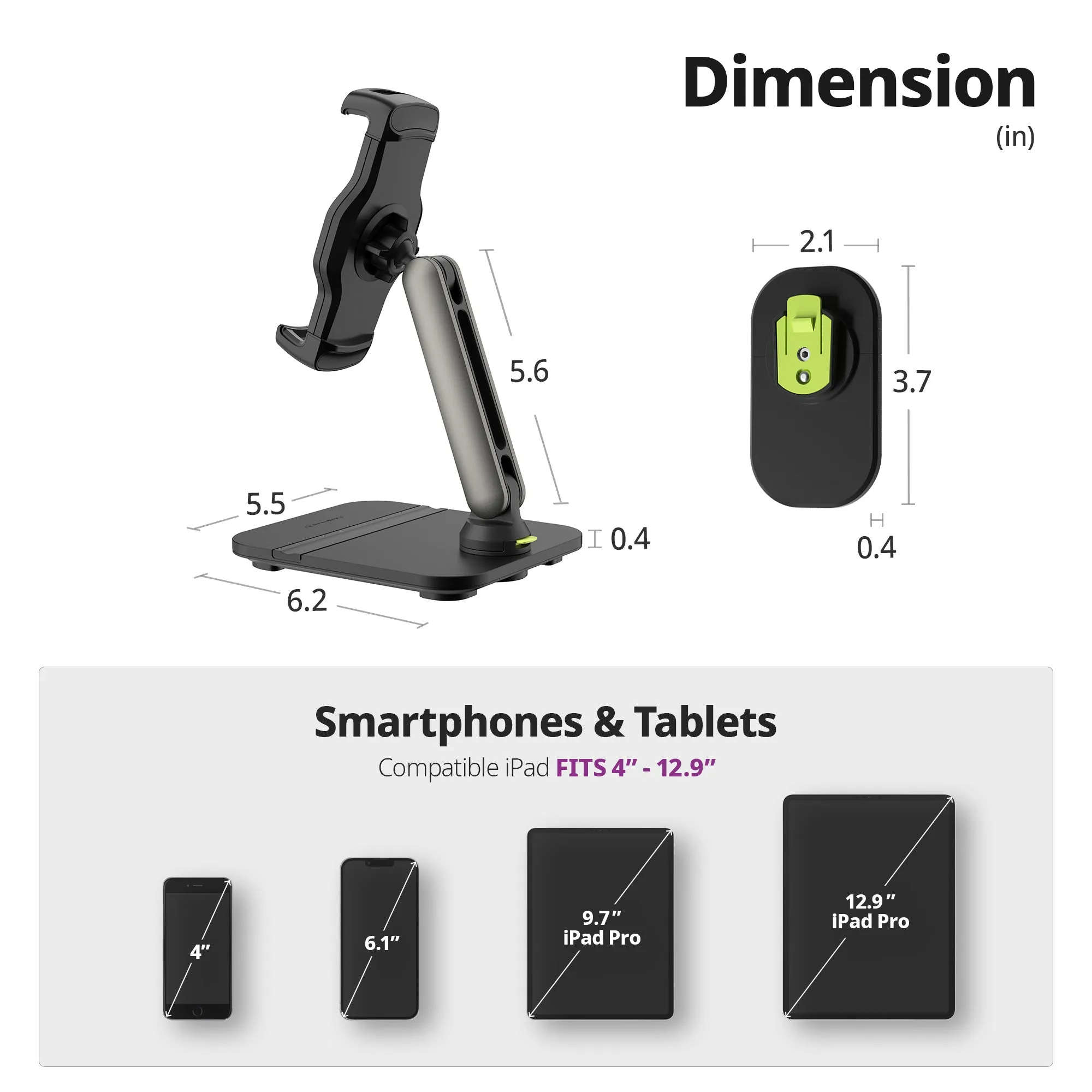 Easy Mount - Detachable Tablet & Cell Phone Holder (Short Arm / Pencil Base   Wall Base)