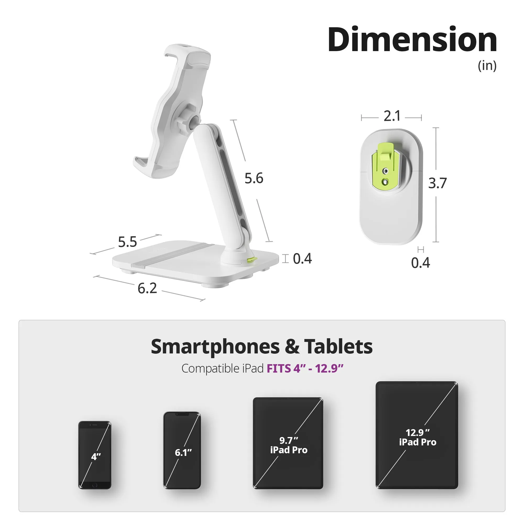 Easy Mount - Detachable Tablet & Cell Phone Holder (Short Arm / Pencil Base   Wall Base)