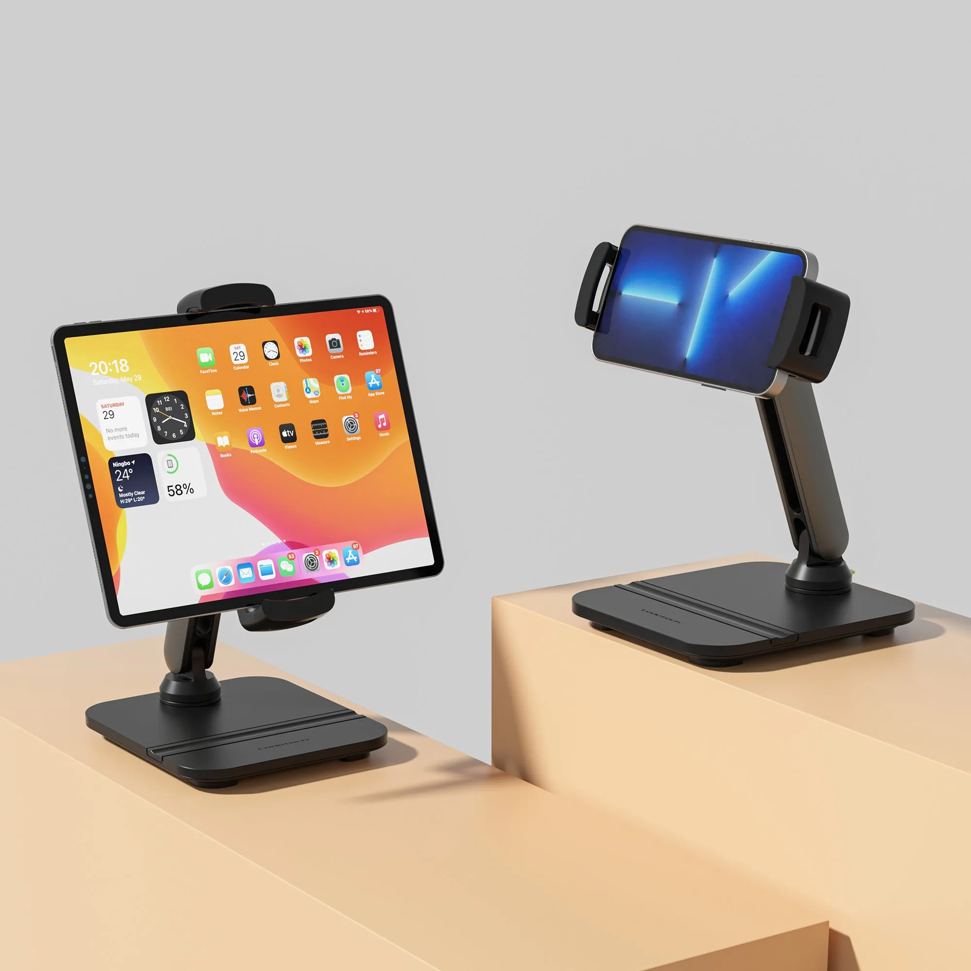 Easy Mount - Detachable Tablet & Cell Phone Holder (Short Arm / Pencil Base   Wall Base)