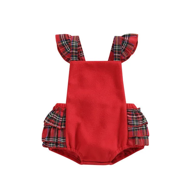 EMERSON Plaid Ruffle Romper