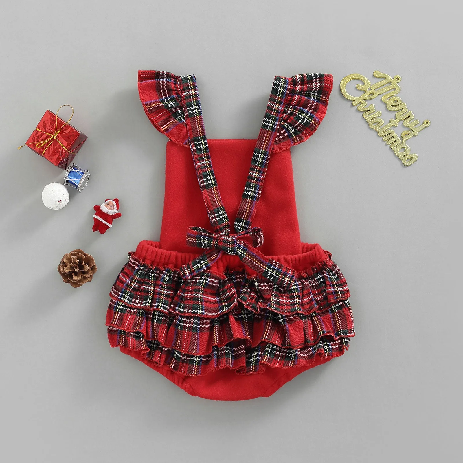 EMERSON Plaid Ruffle Romper