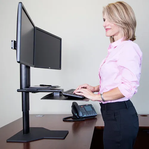 ERGOWORKS - S2S002-BB-SG - UPRITE ERGO Dual Monitor Sit2Stand Workstation (Black-Black)