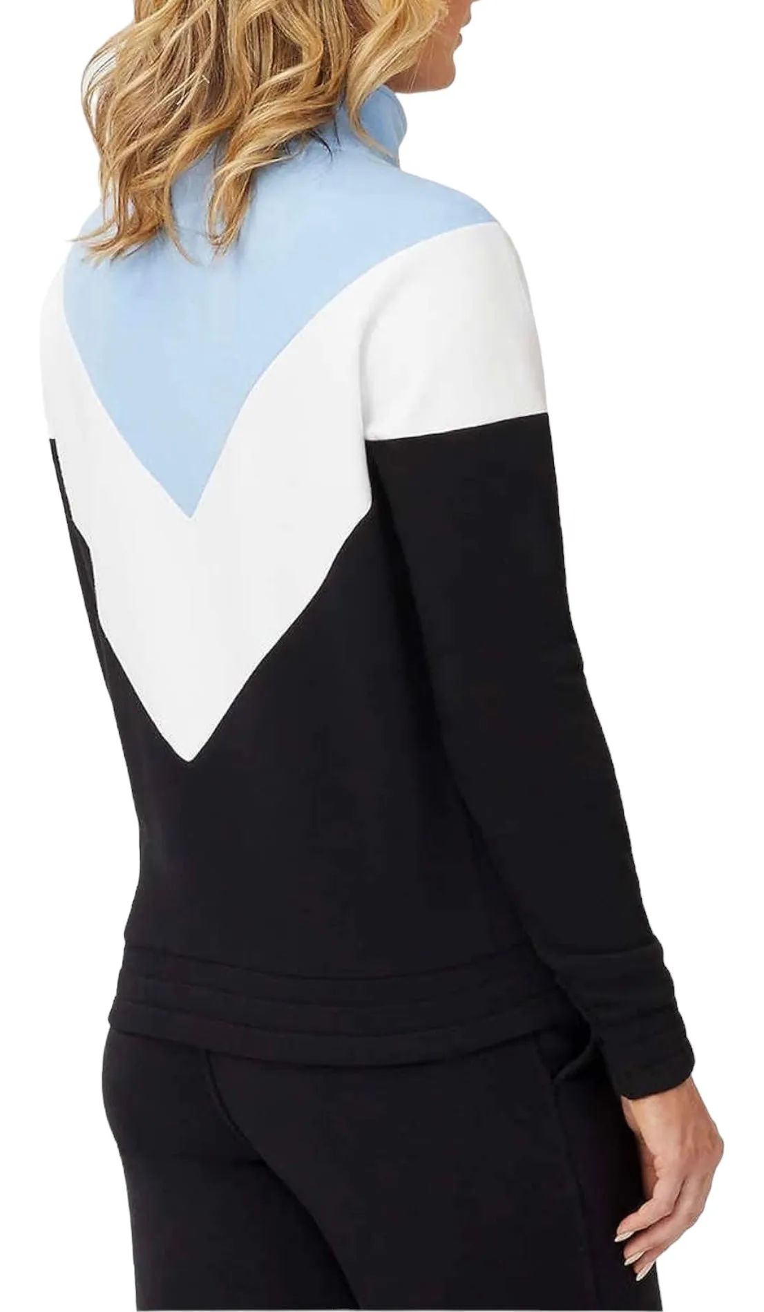 Fila Women's Ekanta 1/4 Zip: Black, Pale Blue, White L