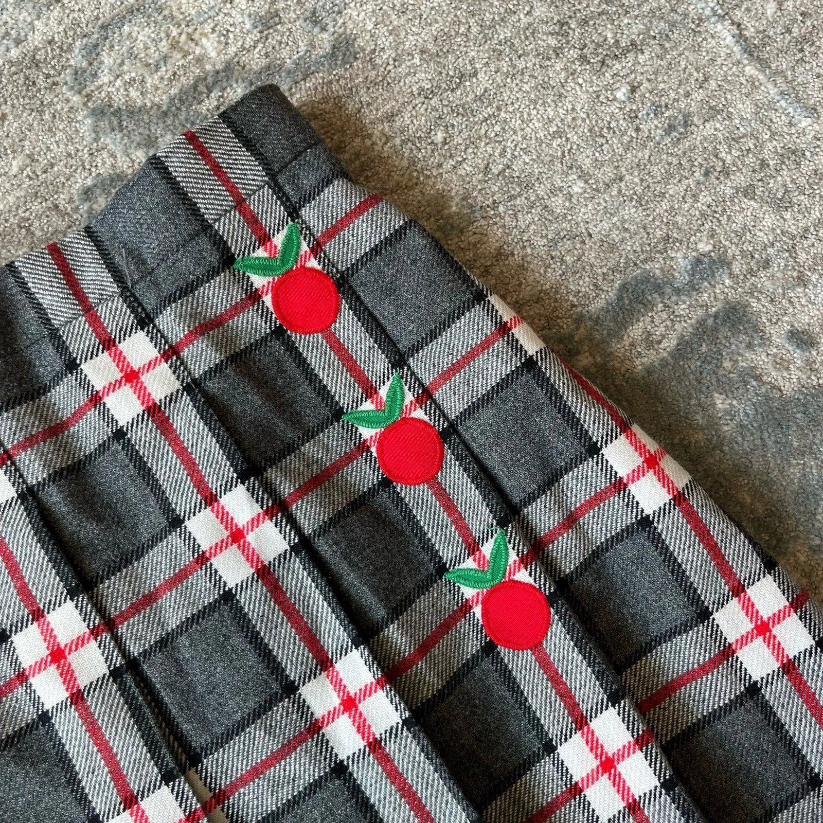 Florence Eiseman Vintage Plaid Apple Skirt 6 USA