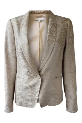 GERARD DAREL Cream Textured Jacket (UK 14)