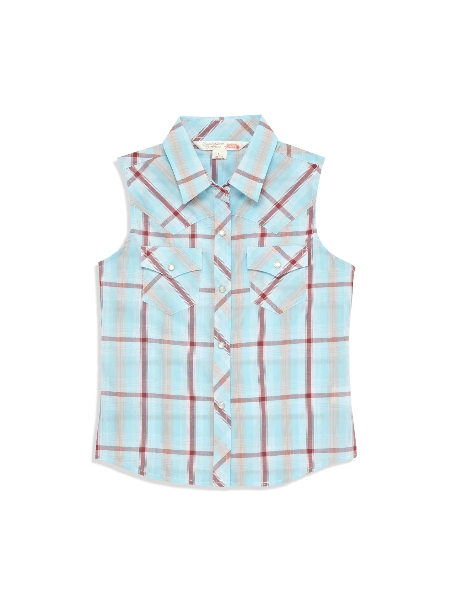 Girl's Ely Cattleman Aqua Plaid Shirt