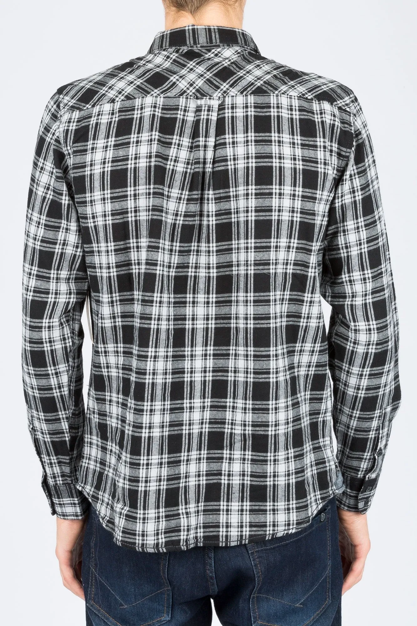 Guys 2-Pocket Plaid Long Sleeve Shirt