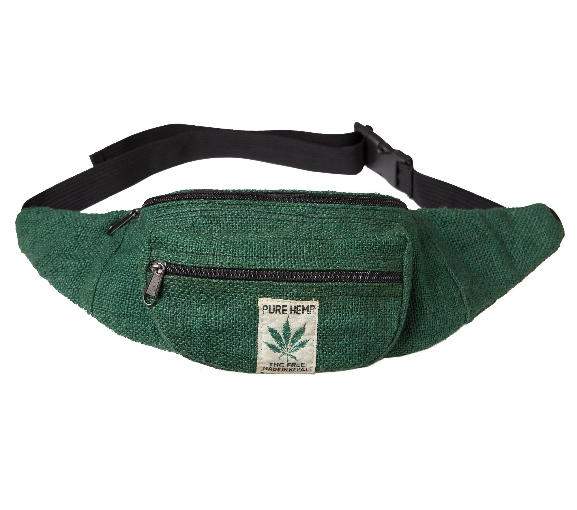 Hemp Fanny Pack, Green Shoulder Bag, Festival Essential