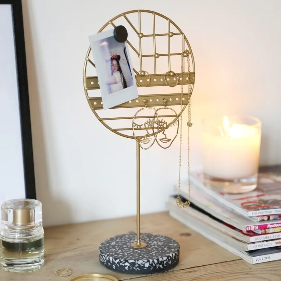 Jewellery Holder With Terrazzo Base