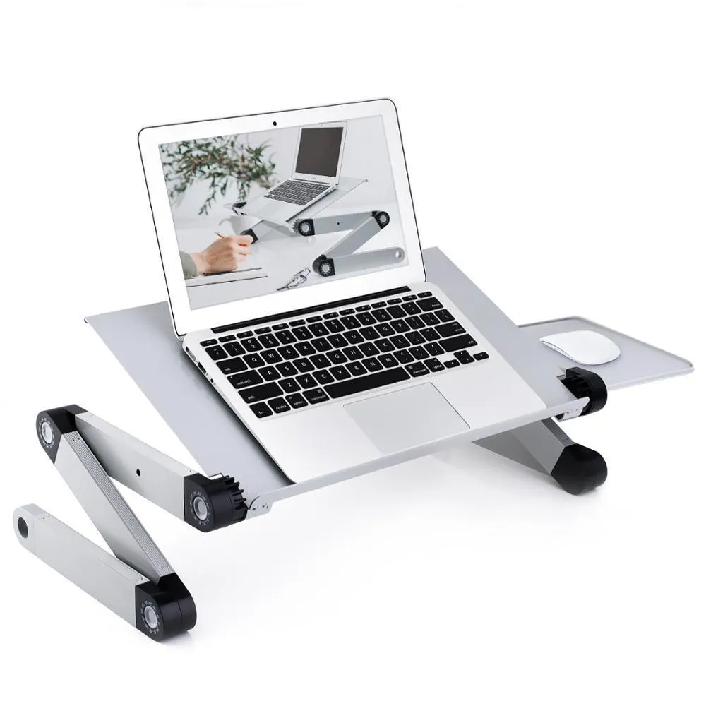 LappyLite Adjustable Ergonomic Portable Aluminum Laptop Desk (Mouse Pad Included)