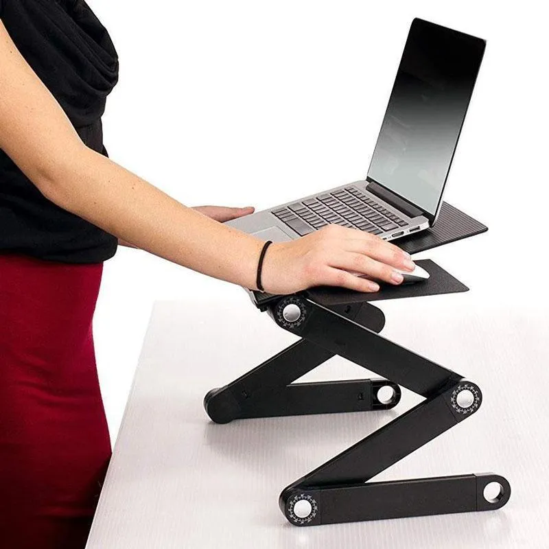 LappyLite Adjustable Ergonomic Portable Aluminum Laptop Desk (Mouse Pad Included)