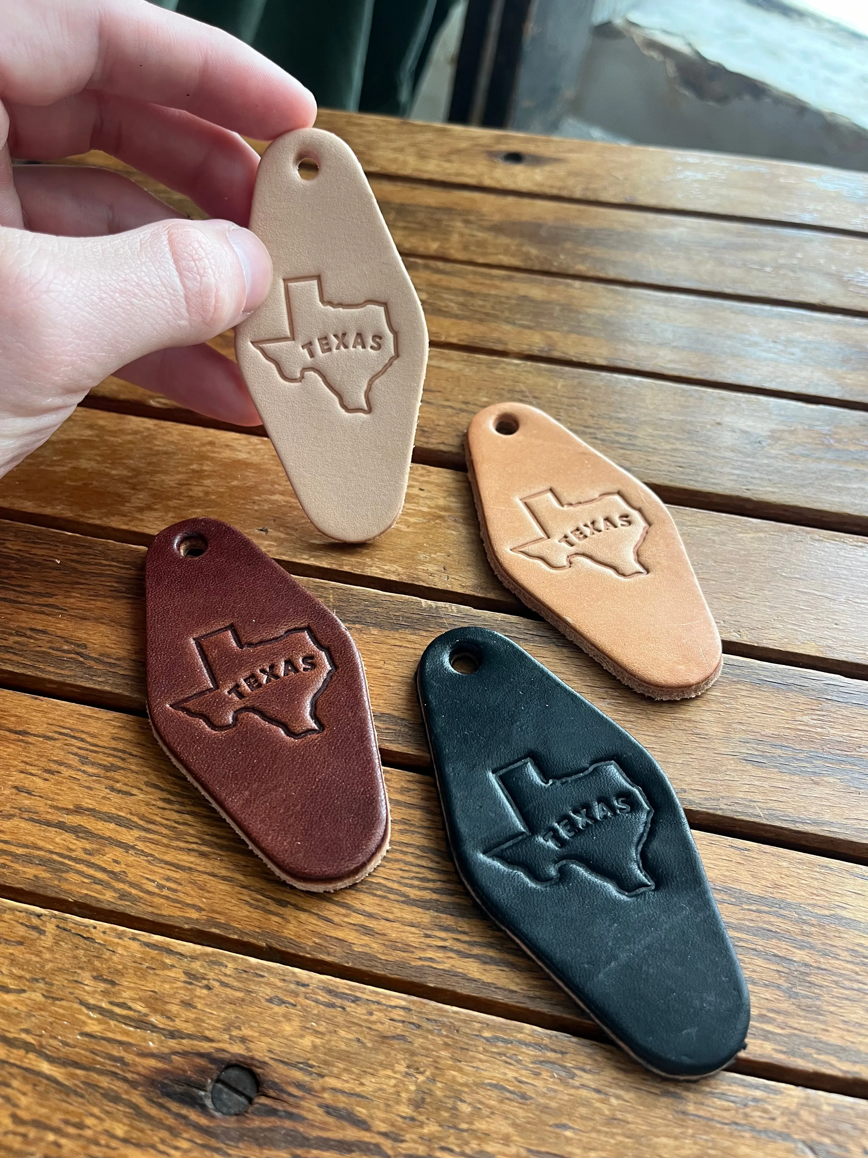 Leather Motel Key Tag | Texas Outline | Manready Mercantile