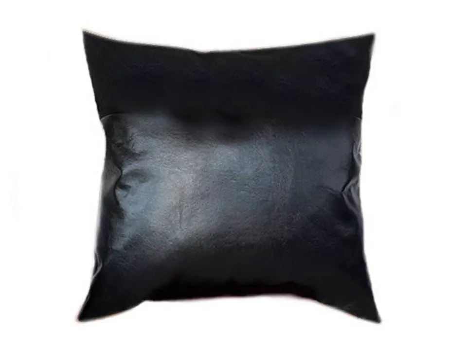 Leather Pillow Cover - Square - Black