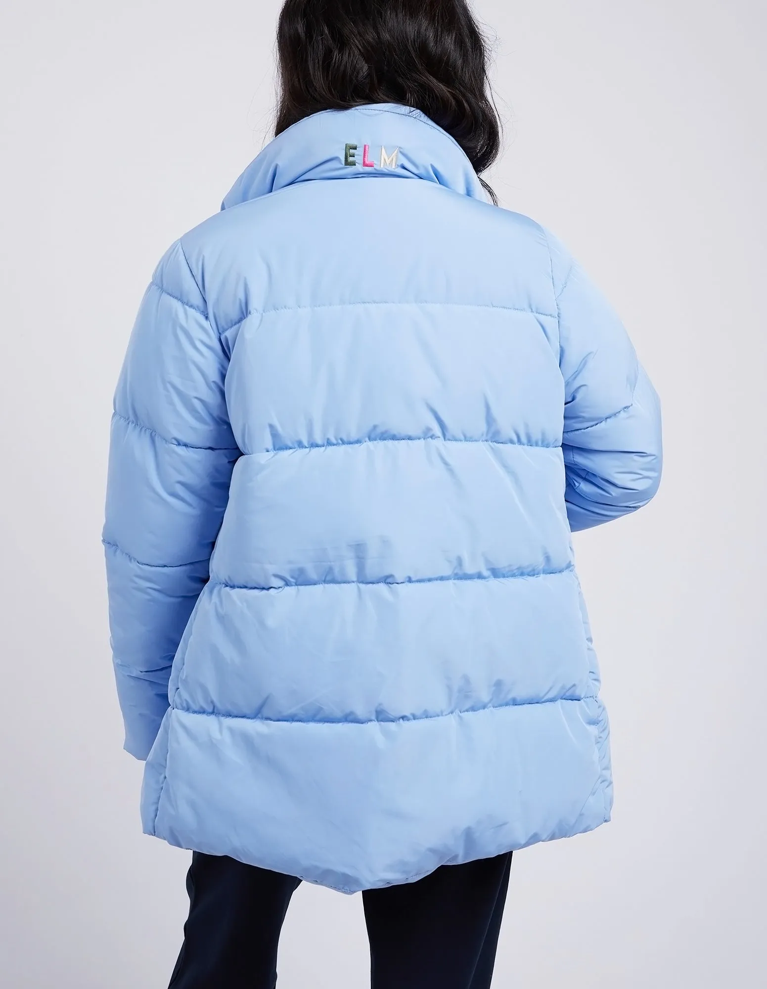 Longline Puffer Jacket Hydrangea