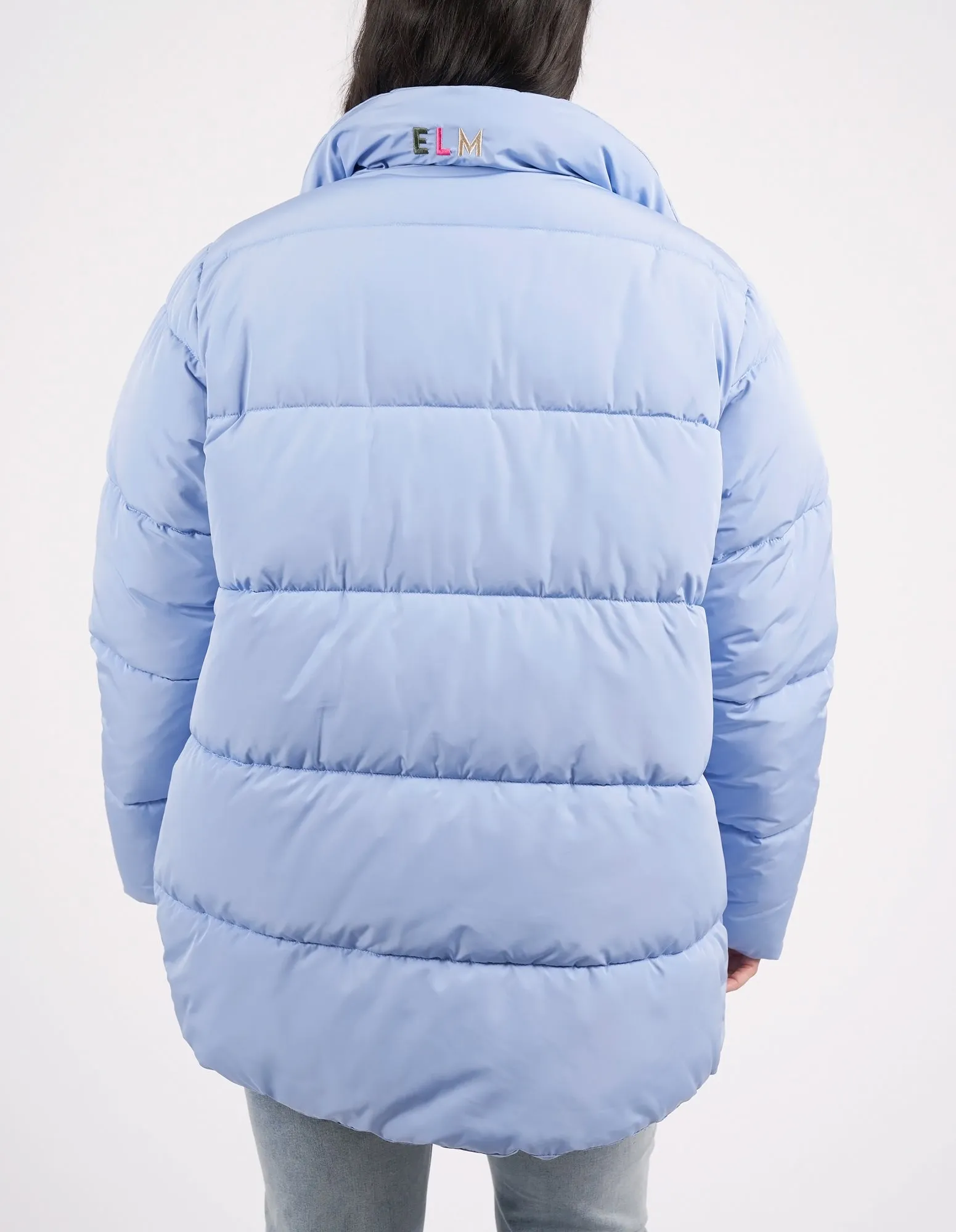 Longline Puffer Jacket Hydrangea