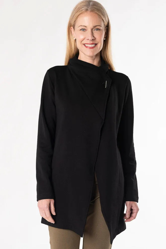 Lucy Shawl Collar Bamboo Cardigan - Black