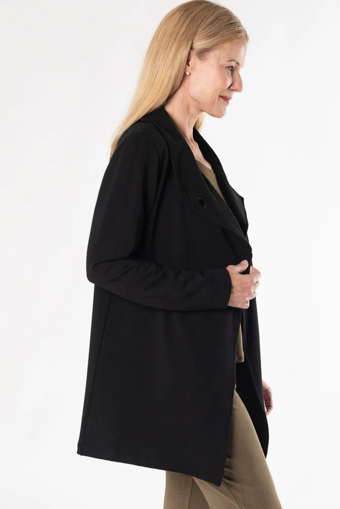 Lucy Shawl Collar Bamboo Cardigan - Black