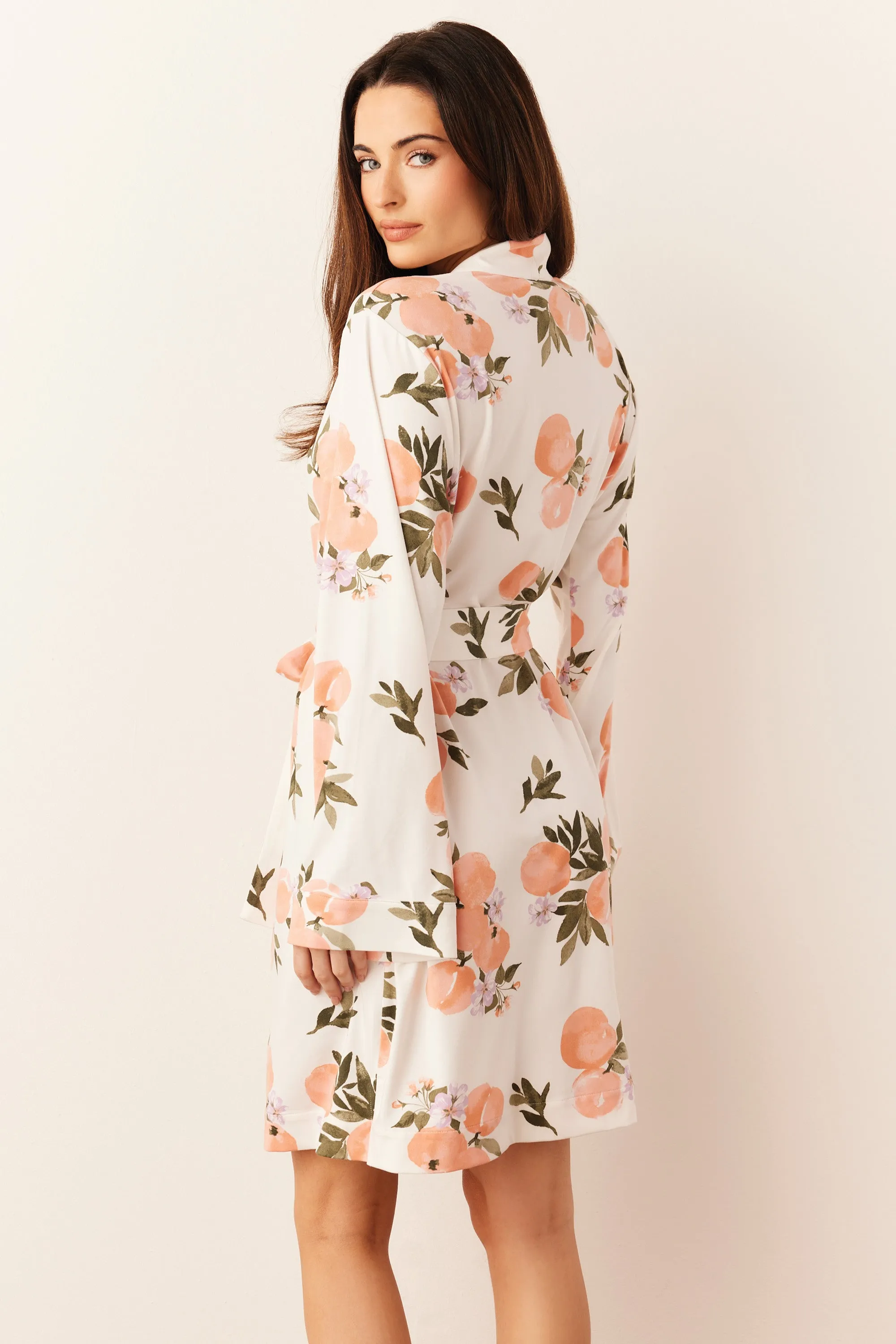 Meadow Classic Short Robe | Peaches & Cream