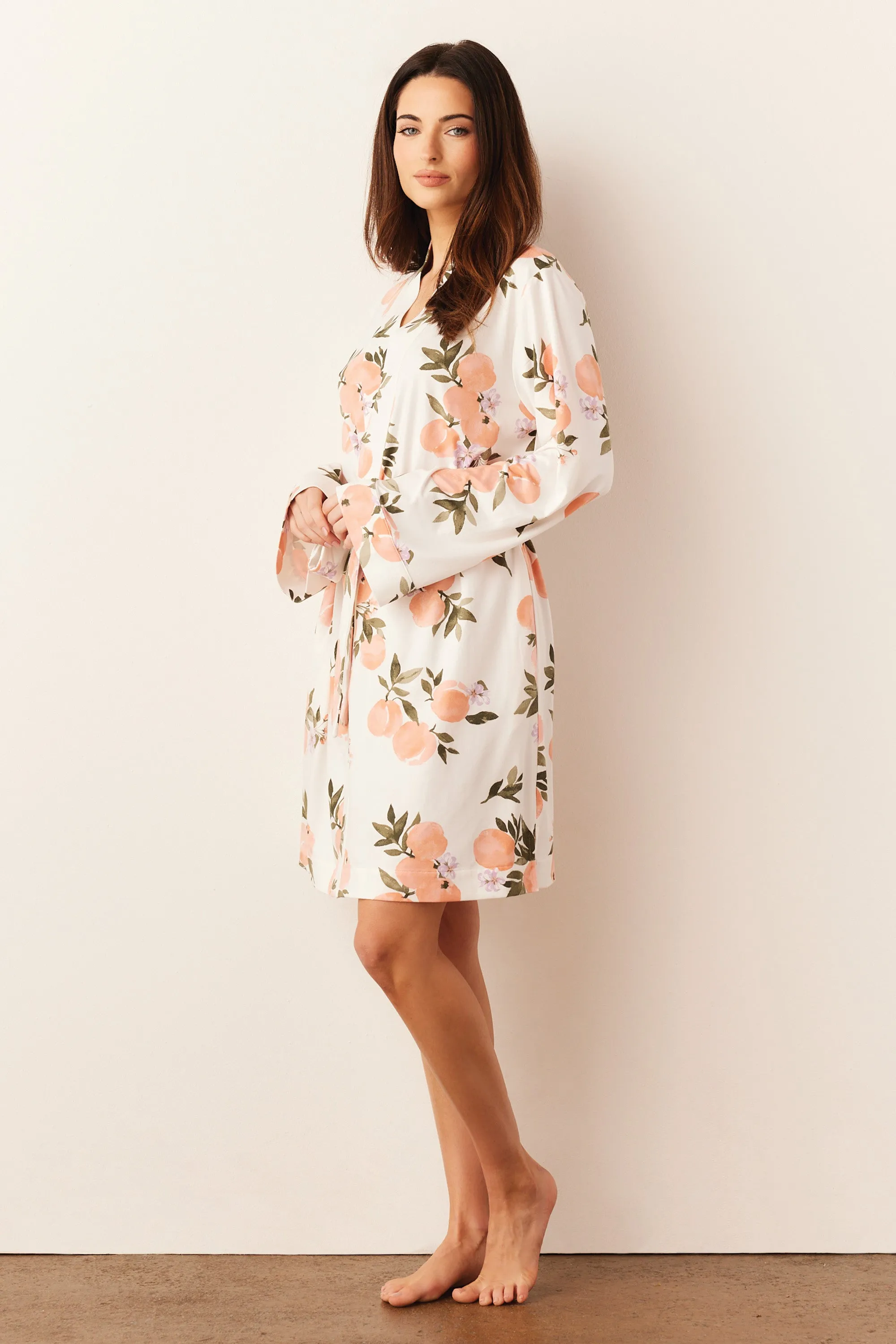 Meadow Classic Short Robe | Peaches & Cream