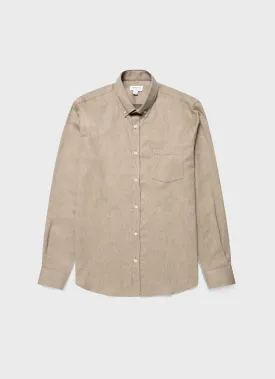 Men's Button Down Flannel Shirt in Sandstone