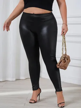 Morgan Plus Size Liquid Leather Leggings