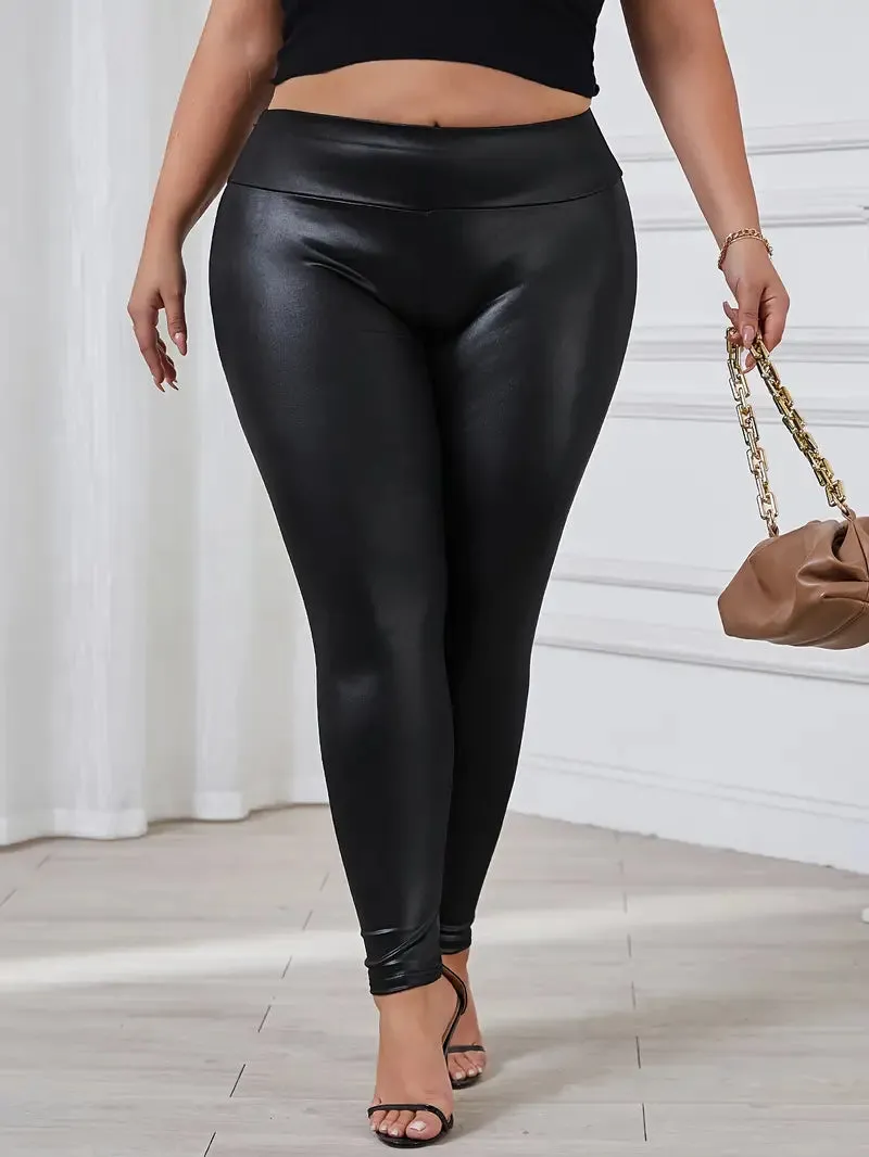 Morgan Plus Size Liquid Leather Leggings