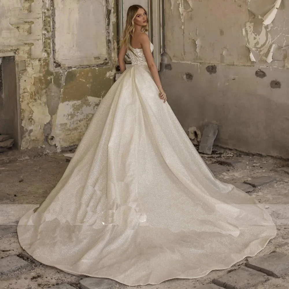 One Shoulder Mermaid 2 IN 1 Wedding Dress