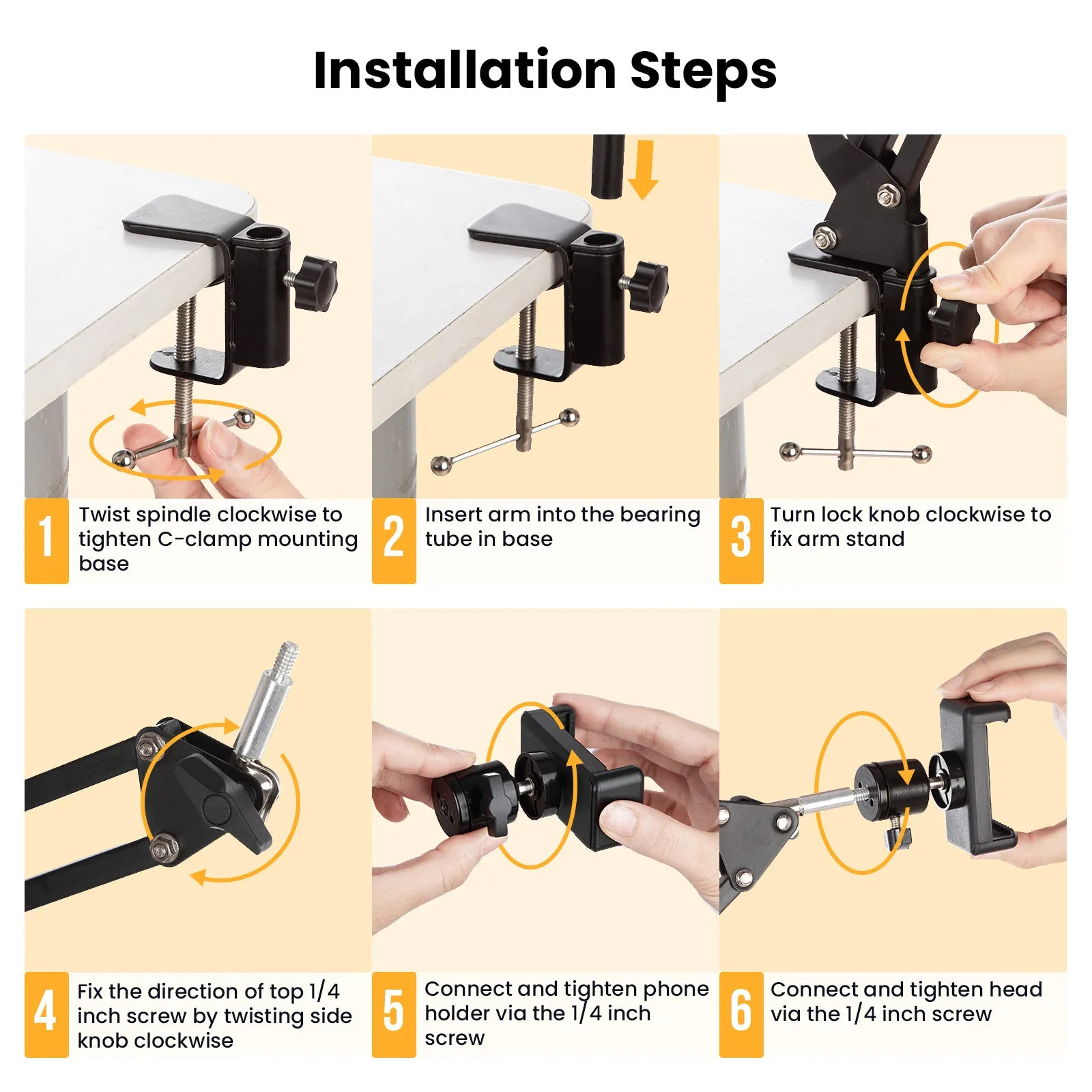 Overhead Tripod Mount Articulating Arm