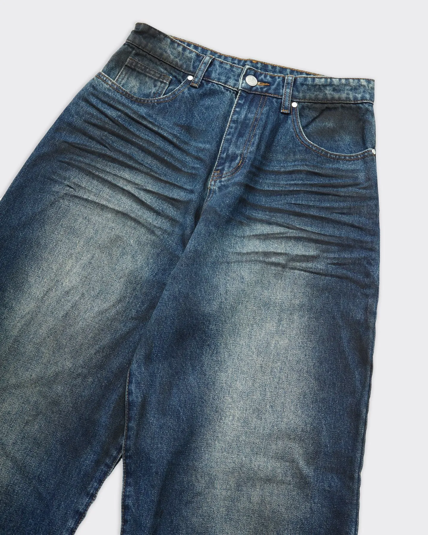 Pantaloni Baggie Denim Blu