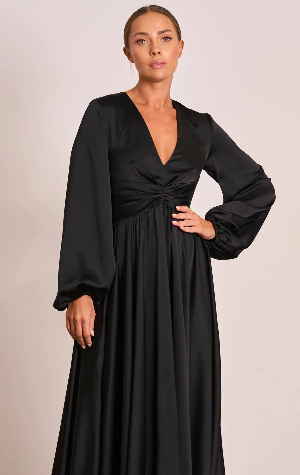 PASDUCHAS Lucia Sleeve Midi Dress (Black) - RRP $380