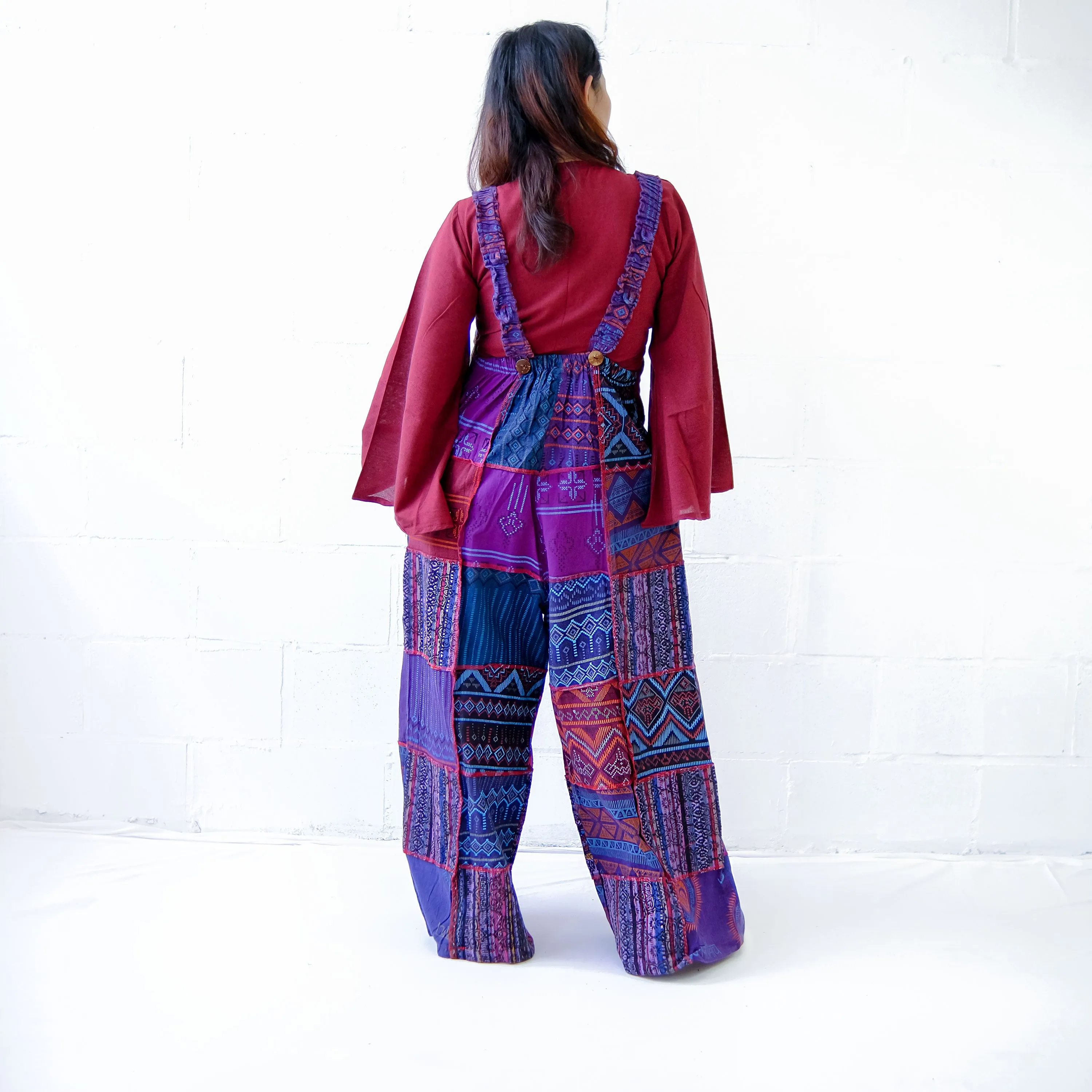 Patchwork Multicolor Bohemian Wide Leg Jumpsuit