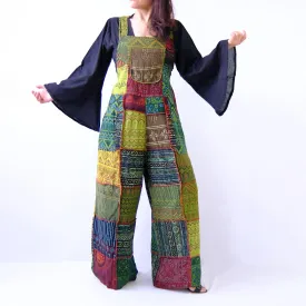 Patchwork Multicolor Bohemian Wide Leg Jumpsuit