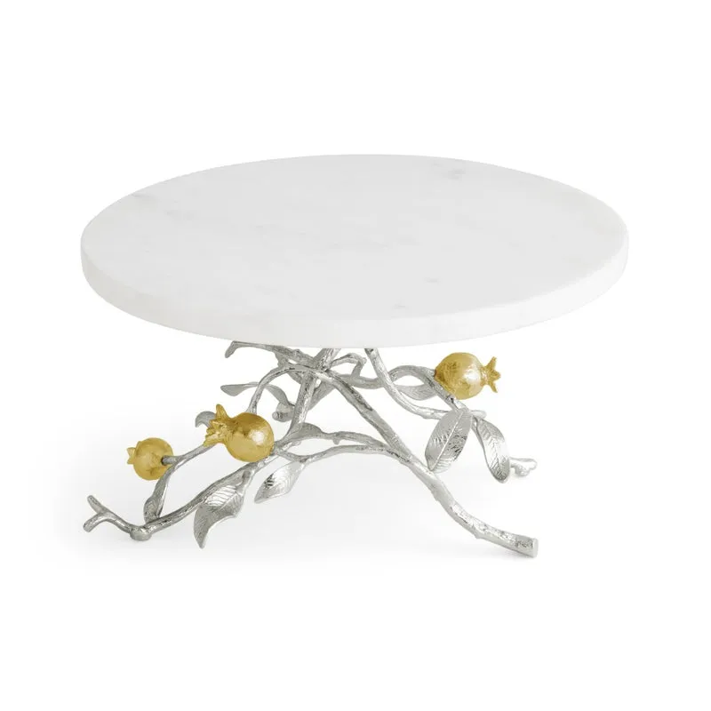 Pomegranate Silver & Gold Cake Stand