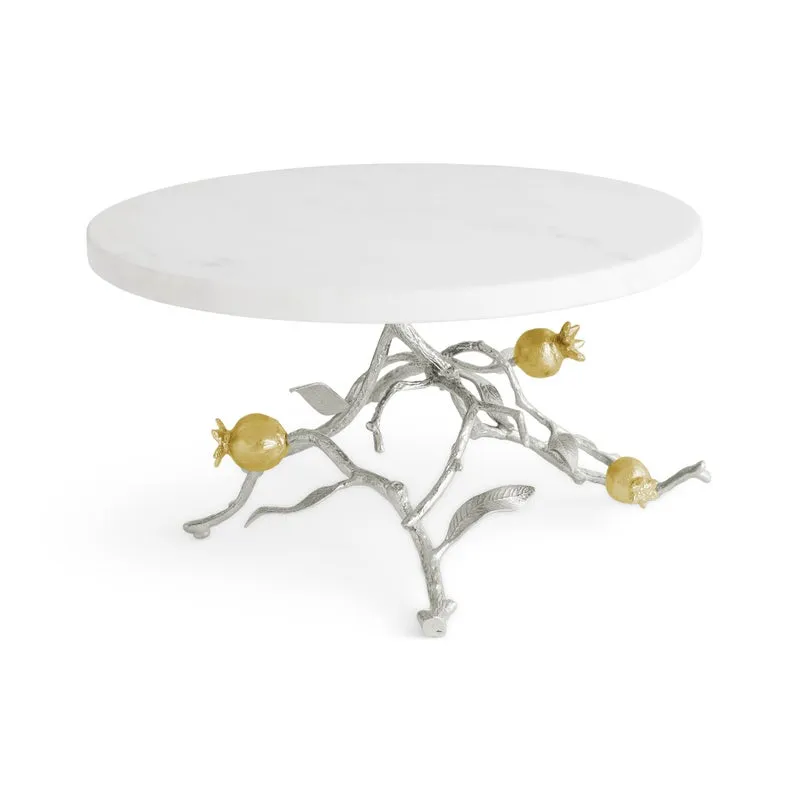 Pomegranate Silver & Gold Cake Stand