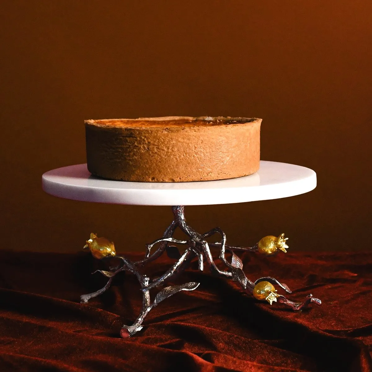 Pomegranate Silver & Gold Cake Stand