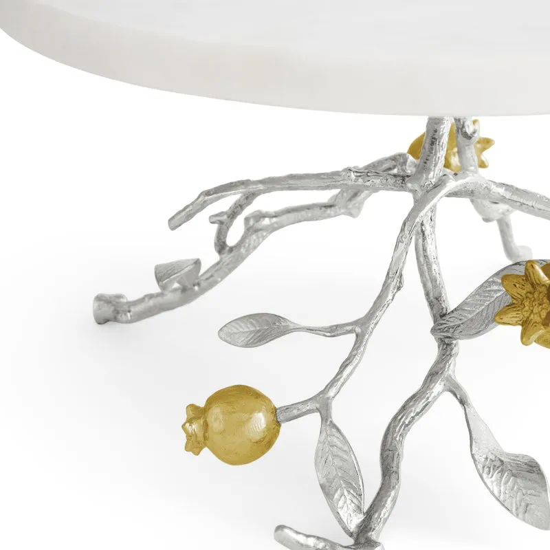 Pomegranate Silver & Gold Cake Stand