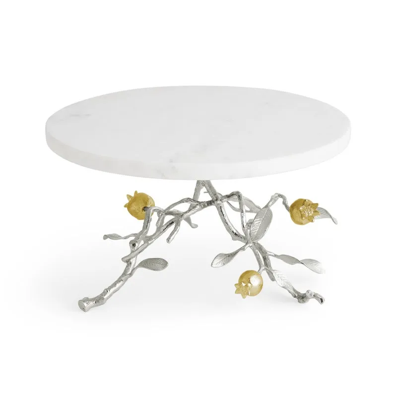 Pomegranate Silver & Gold Cake Stand