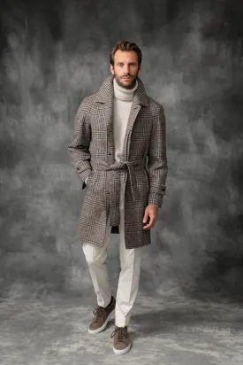 Prince of Wales Alpaca Raglan coat – Made in Italy