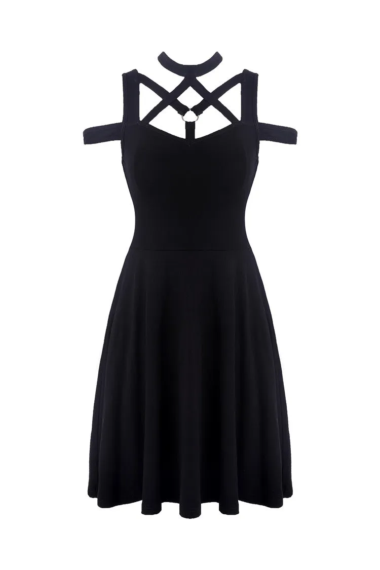 Punk sexy hollow belt dress DW307