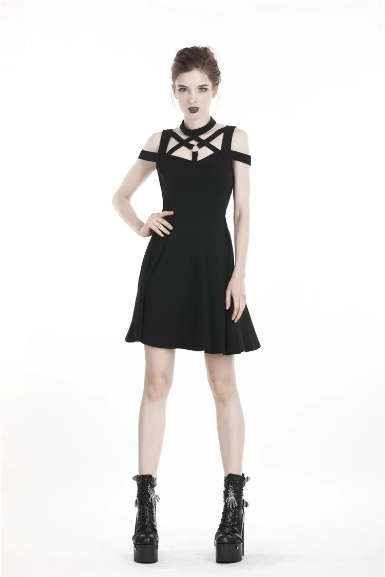 Punk sexy hollow belt dress DW307