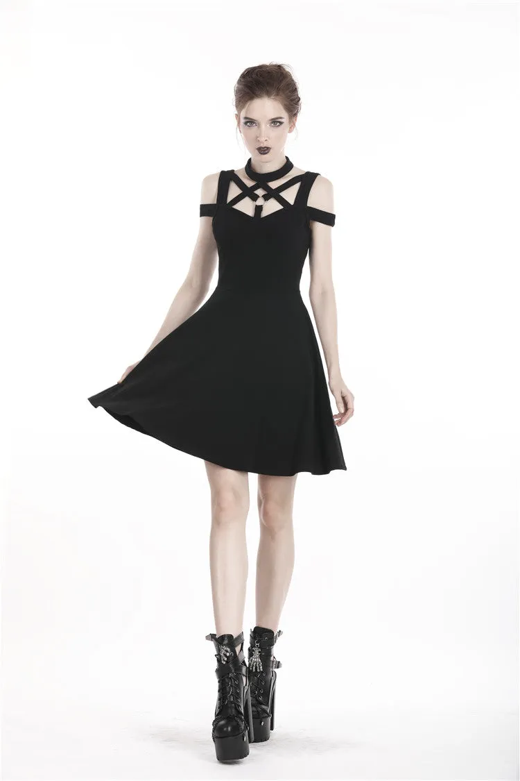 Punk sexy hollow belt dress DW307