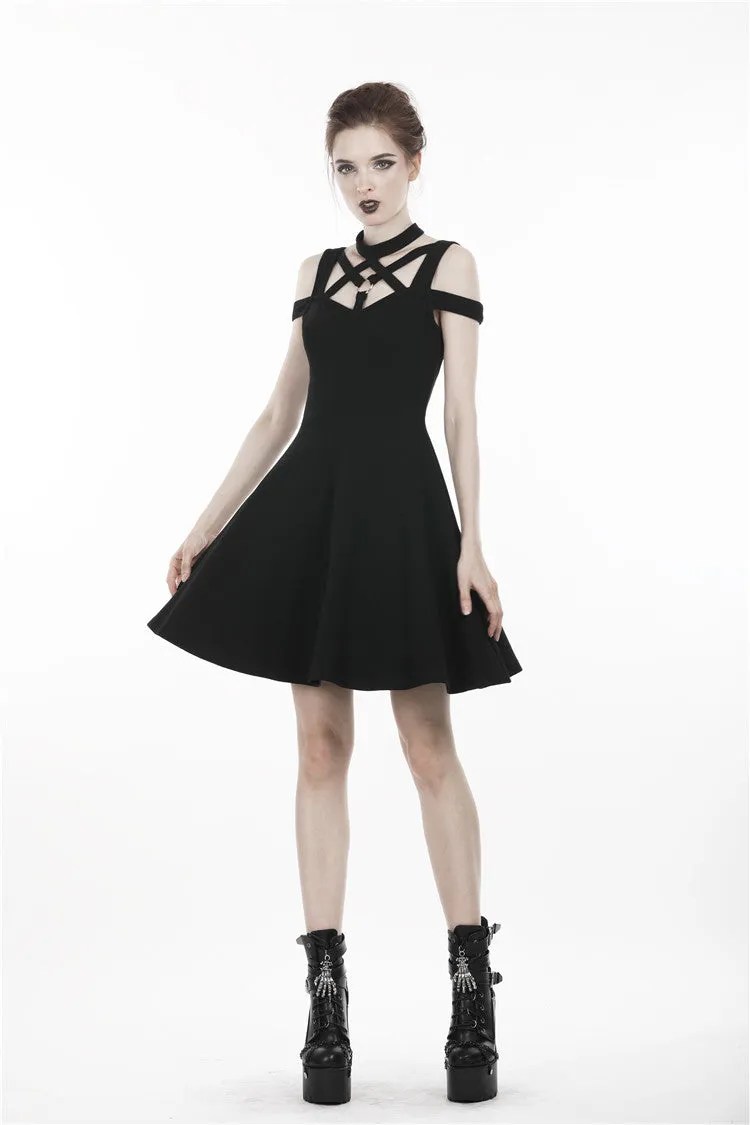 Punk sexy hollow belt dress DW307