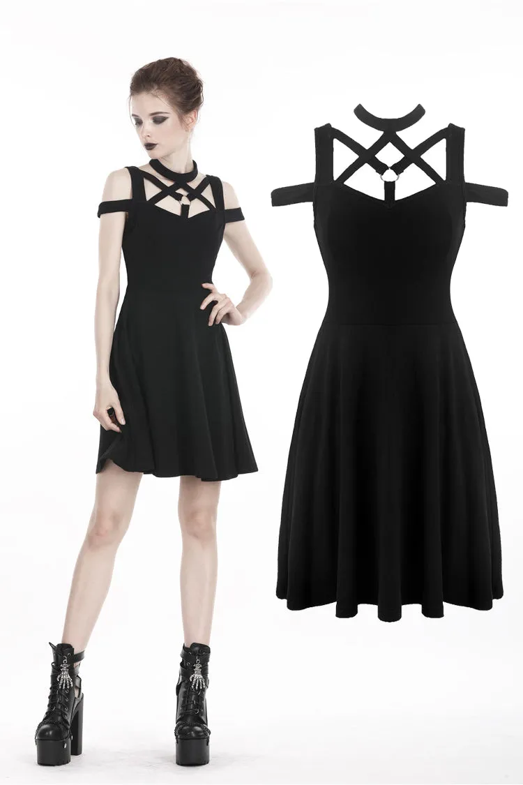 Punk sexy hollow belt dress DW307