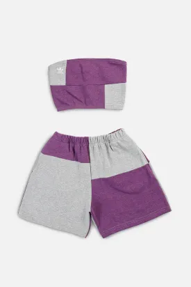 Rework Adidas Patchwork Sweatshorts Set - S