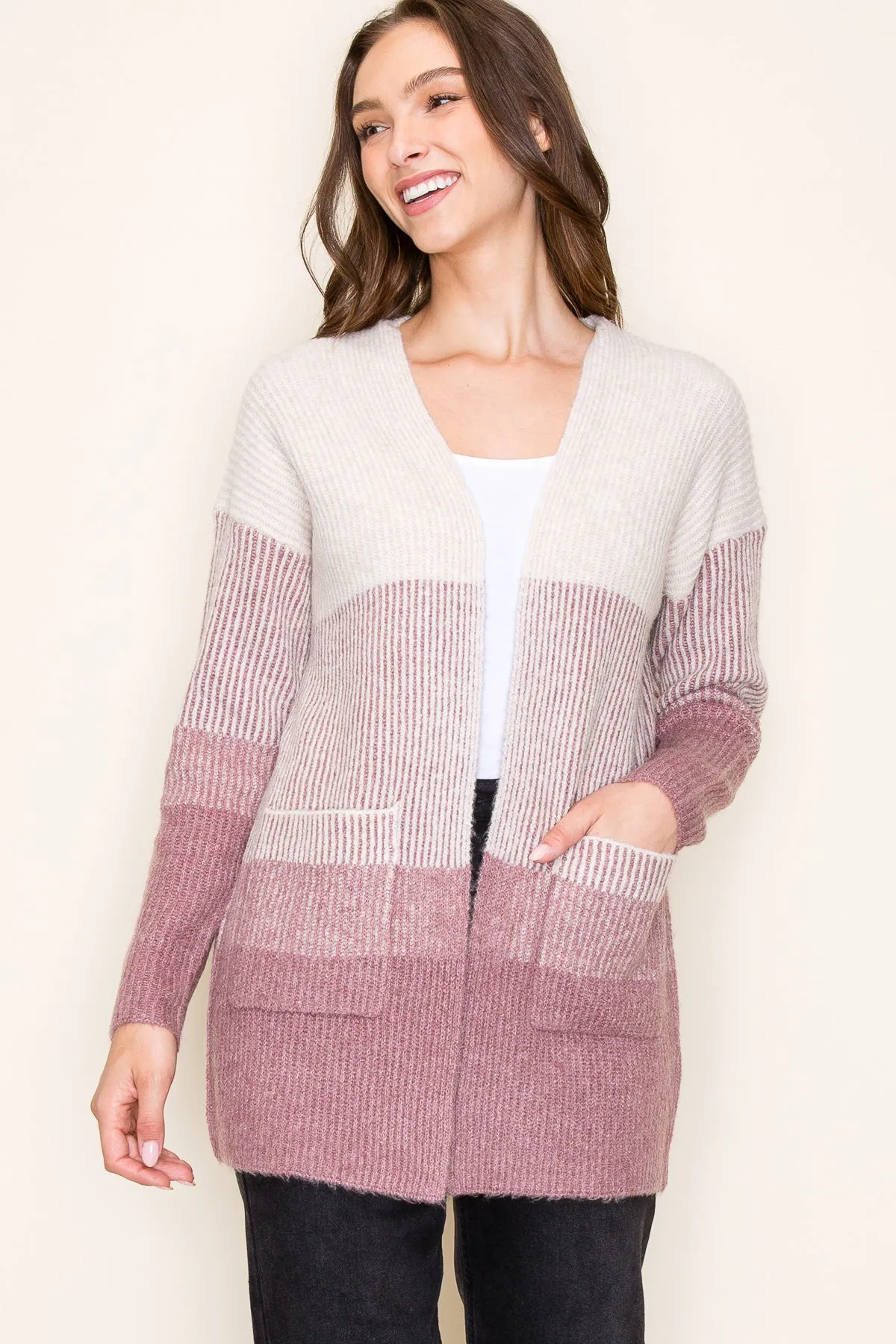 Ribbed Colorblock Cardigans - 3 Colors!