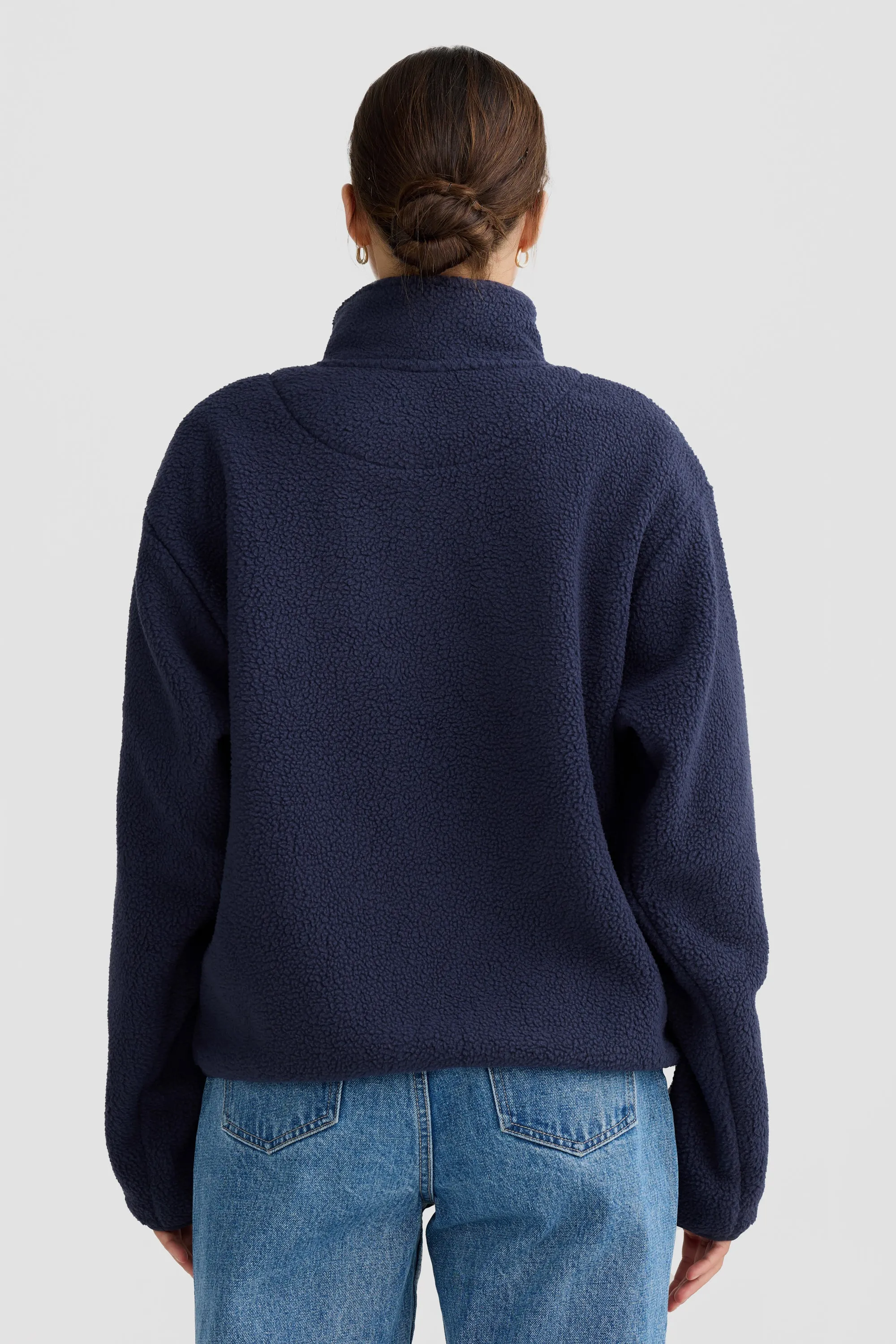 Sherpa Fleece Quarter Zip Navy