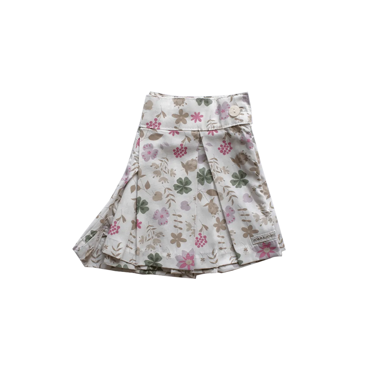 Short-Saia Flores Aquareladas Cru